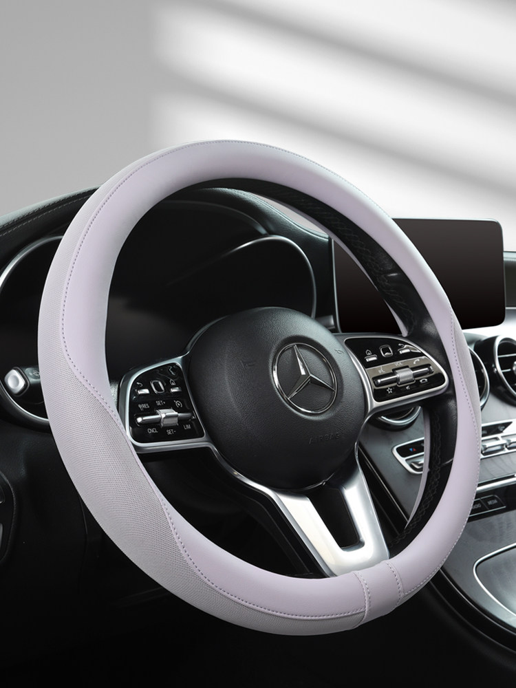 汽车方向盘套紫色四季通用防滑吸汗把套男女夏季透气冰丝超薄大众