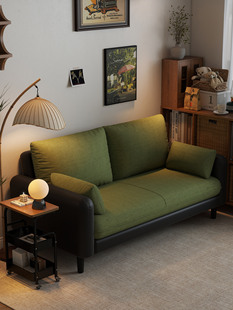 复古双人沙发出租房经济型公寓布艺小沙发小户型民宿店铺双面沙发