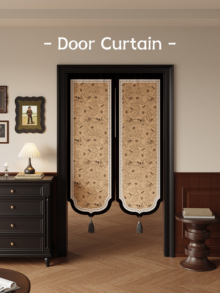 法式卧室客厅门帘仿亚麻免打孔卫生间遮挡布帘厨房隔断遮光门帘,居家布艺,门帘,淘宝优惠券,粉丝福利购,淘宝优惠卷