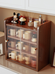 实木杯架杯子收纳置物架桌面茶杯具咖啡杯水杯餐桌台面防尘餐边柜