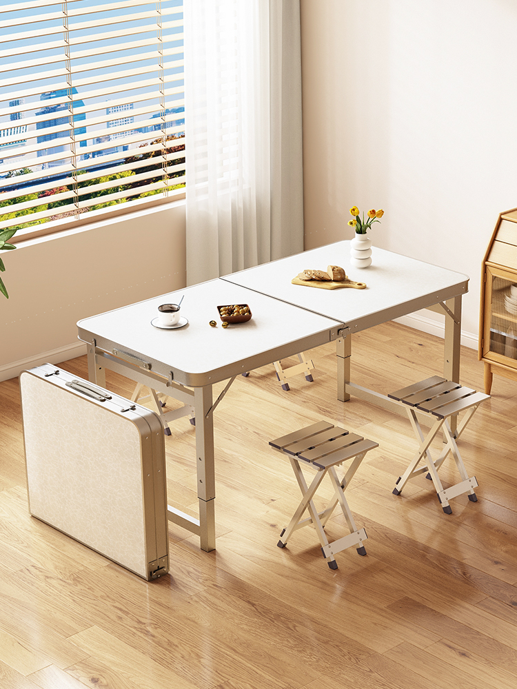 折叠桌户外夜市摆摊地推加厚可折叠桌子餐桌椅便携式家用促销桌子