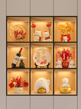 现代酒柜装饰品摆件家居轻奢高档客厅玄关电视柜餐边柜工艺品摆设