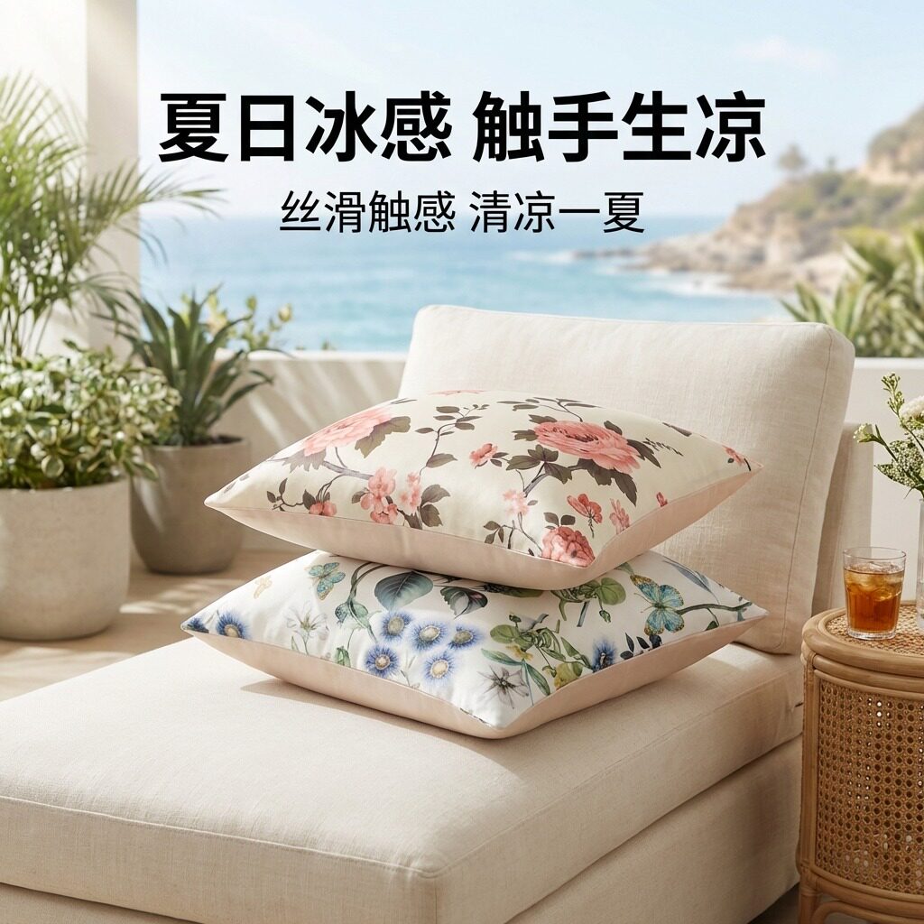 2026新款抱枕套沙发靠背套夏季凉席靠垫套不含芯可水洗