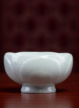 七珍 莲花供水杯陶瓷观音菩萨水杯圣水杯佛像净水杯佛前供杯贡杯