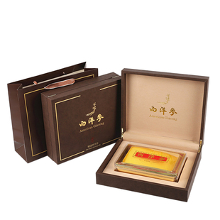 新款西洋参包装盒250克500克空盒子花旗参礼品盒皮盒礼盒配套袋子