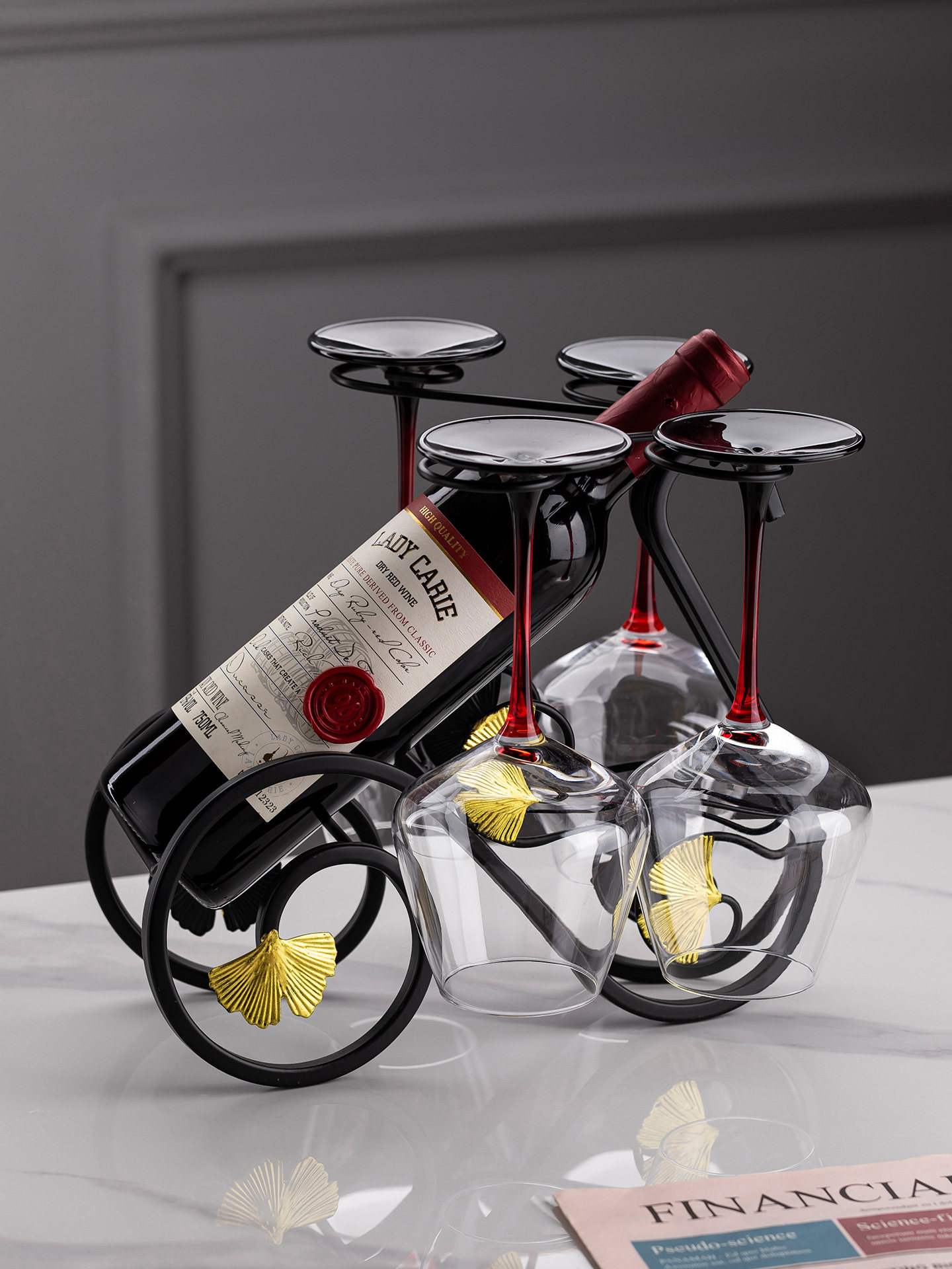 轻奢红酒架摆件葡萄酒架酒柜摆设家居装饰酒架创意现代酒瓶架欧式