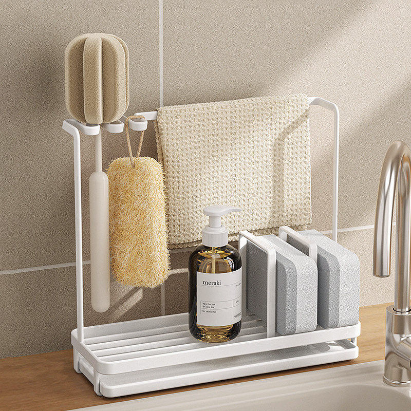 抹布架免打孔台面杯刷沥水架水池洗碗布海绵收纳架毛巾水槽置物架,厨房/烹饪用具,厨房置物架/置物柜/角架,淘宝优惠券,粉丝福利购,淘宝优惠卷