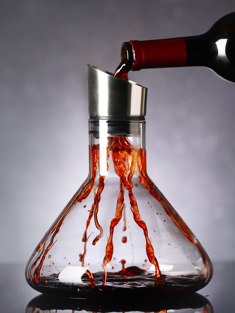 高档水晶玻璃醒酒器红酒分酒壶家用红酒杯套装葡萄酒过滤醒酒壶