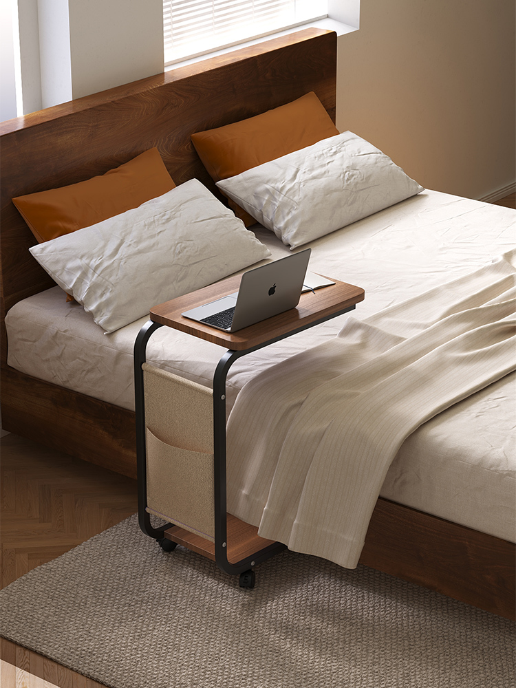 小型床头柜简约现代家用卧室置物架电脑桌床边桌可移动床头小桌子