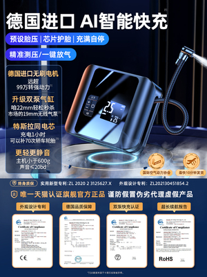 车载充气泵打气泵便携式汽车专用测胎压电动无线冲气筒宝带气压表
