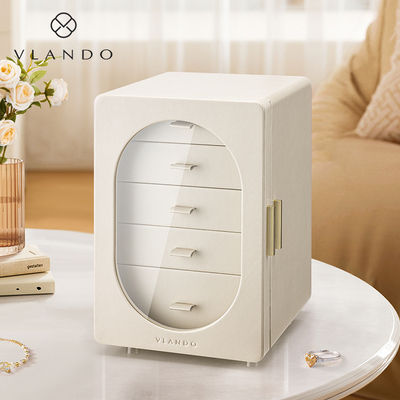 VLANDO唯兰朵新款首饰盒精致大容量饰品收纳盒防氧化黄金项链耳环
