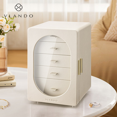 VLANDO唯兰朵新款首饰盒精致大容量饰品收纳盒防氧化黄金项链耳环