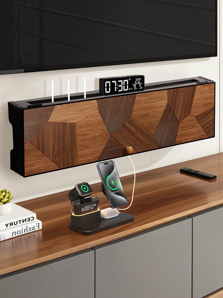 wifi路由器收纳盒免打孔墙上电视柜机顶盒电线插座遮挡装饰置物架