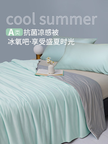 a类空调被冰丝夏凉被薄款被子夏季夏天丝凉感冷气被单双人可机洗