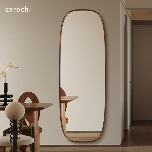 全身镜家用落地镜复古中古风镜子试衣镜贴墙挂墙式客厅定制穿衣镜