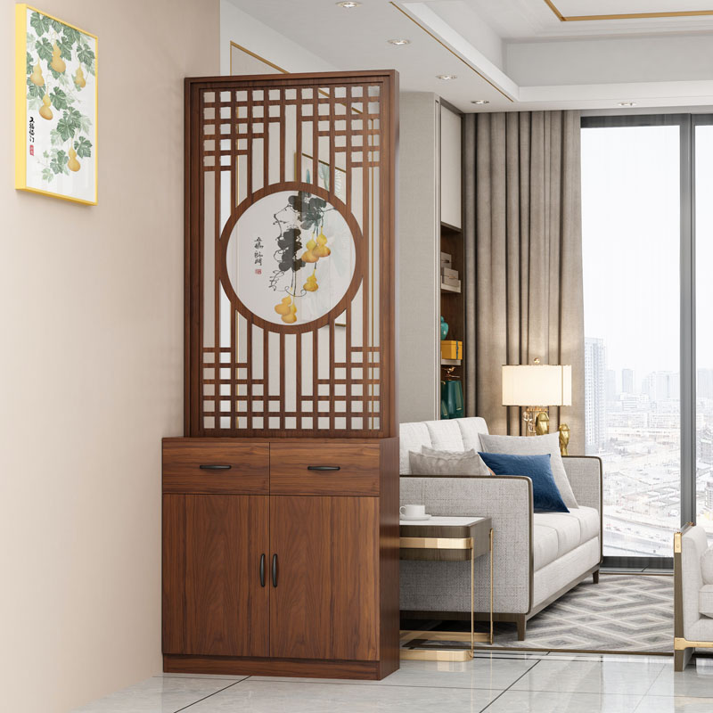 新中式玄关柜鞋柜一体客厅隔断柜小户型进门置物架屏风现代简约