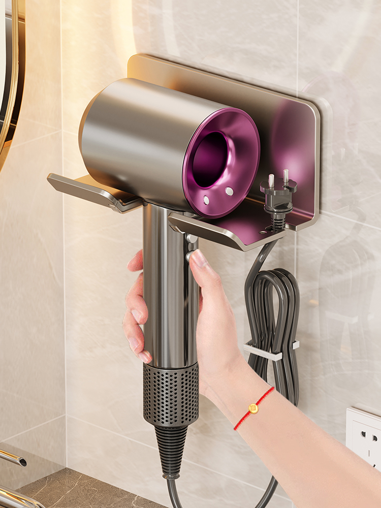 吹风机挂架免打孔卫生间置物架壁挂式风筒支架电吹风收纳架子神器