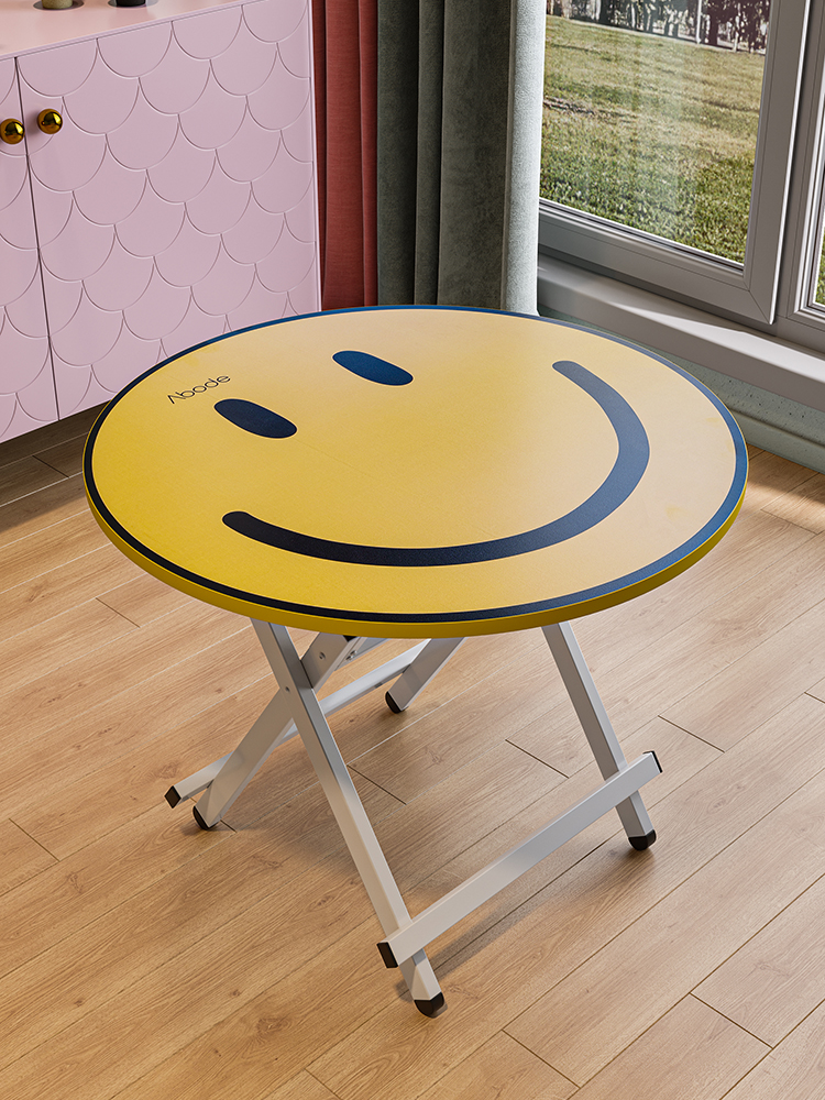 折叠餐桌家用圆桌阳台休闲桌子洽谈桌户外便携旅行烧烤桌网课学习