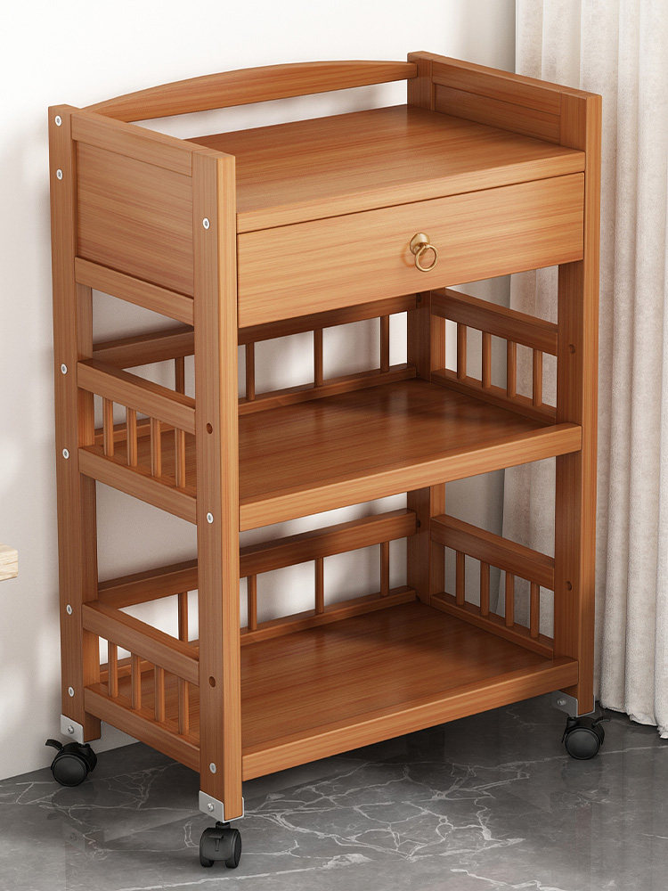 置物架多层收纳架落地移动小推车简易茶叶架子茶室桌边展示茶水柜