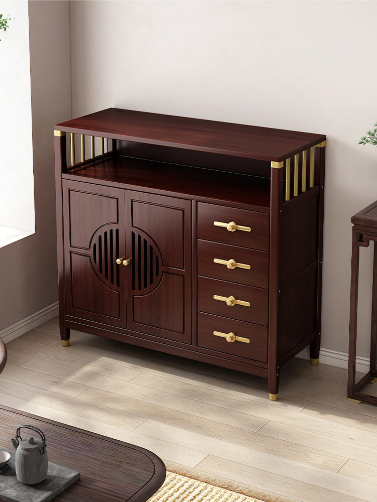 新中式博古架茶柜置物架子茶室茶水柜非实木茶具茶叶收纳展示柜子