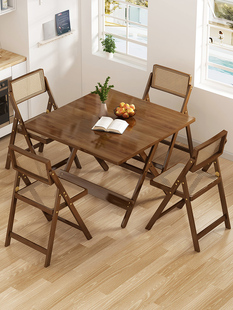 折叠桌家用餐桌椅简易实木小方桌小户型吃饭桌子便携式夜市摆摊桌