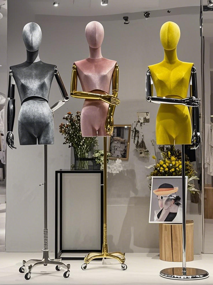韩版服装店高档模特道具展示架女半身人台全身彩色扭腰架子展示架