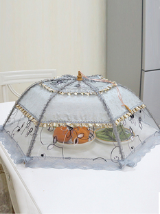 盖菜罩家用罩菜盖折叠防苍蝇遮剩菜食物罩可拆洗饭菜罩餐桌罩菜伞