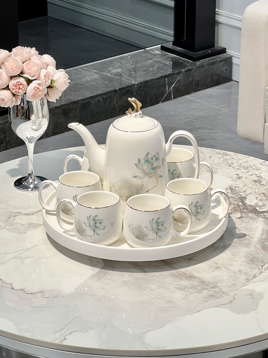 茶具套装轻奢2025新款高档陶瓷水杯茶壶茶杯家用客厅待客结婚礼品