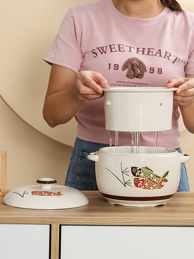 闽南溢汤炖盅隔水炖家用陶瓷炖罐内胆带盖子煮甲大号滴鸭露小汤盅