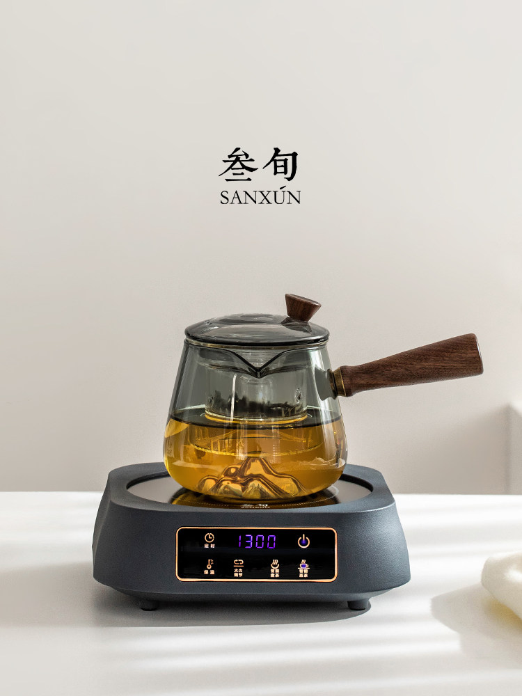 叁旬远山玻璃煮茶壶烧水壶围炉煮奶茶器电陶炉家用小型养生泡茶壶,餐饮具,茶壶,淘宝优惠券,粉丝福利购,淘宝优惠卷