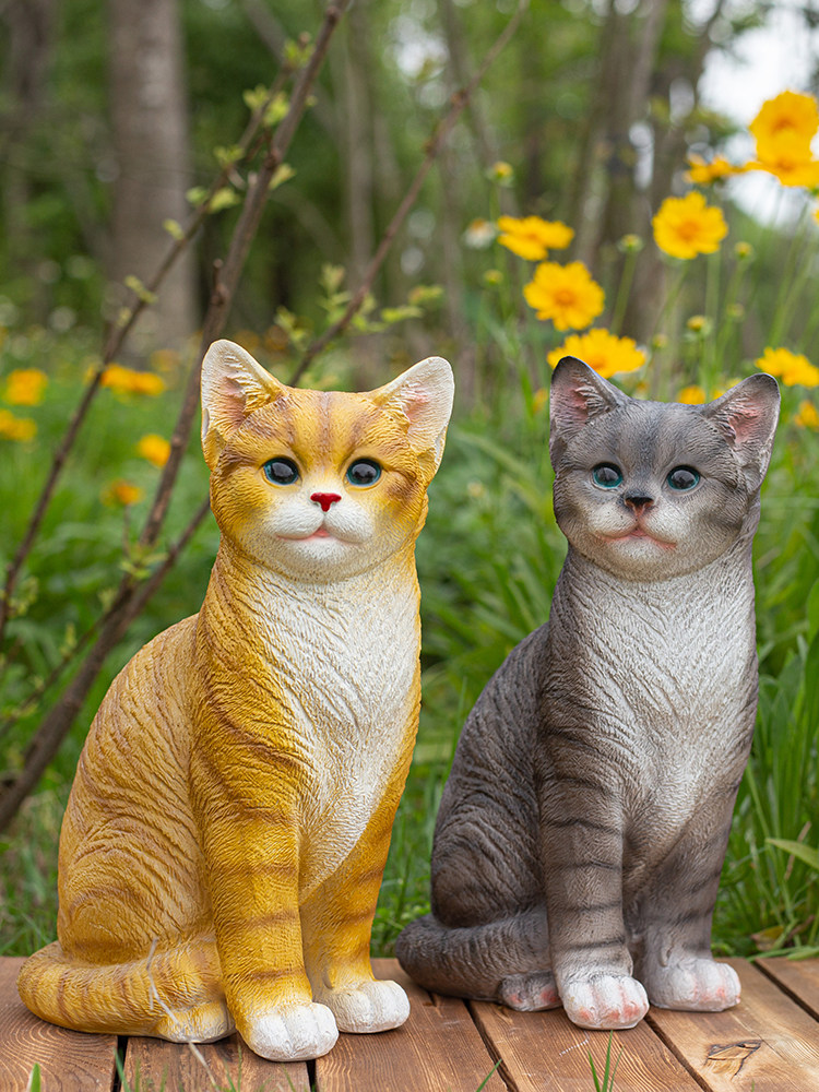 户外花园庭院装饰摆件仿真小猫园艺布置阳台动物雕塑树脂,家居饰品,户外/庭院摆件,淘宝优惠券,粉丝福利购,淘宝优惠卷