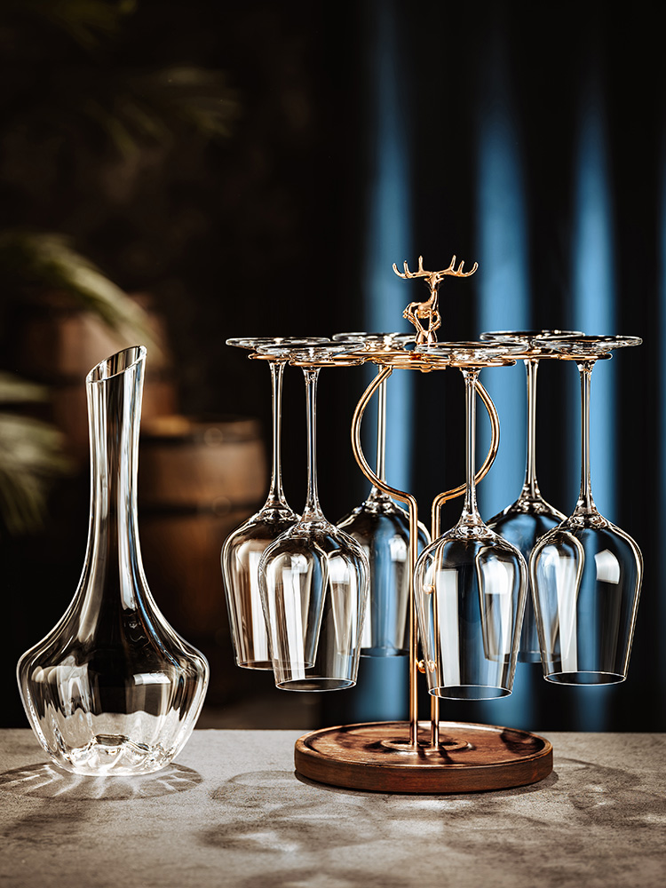 高档奢华水晶玻璃红酒杯家用大号勃艮第高脚葡萄酒杯子醒酒器套装