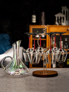 轻奢水晶玻璃红酒杯套装 家用高级感醒酒器勃艮第高脚葡萄酒杯子