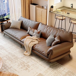 补贴价海伦仙奴意式 轻奢真皮沙发客厅现代简约头层牛皮直排沙发