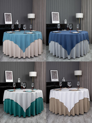 2025新款棉麻桌布轻奢高级感餐桌布圆形圆桌桌布结婚商用酒店台布