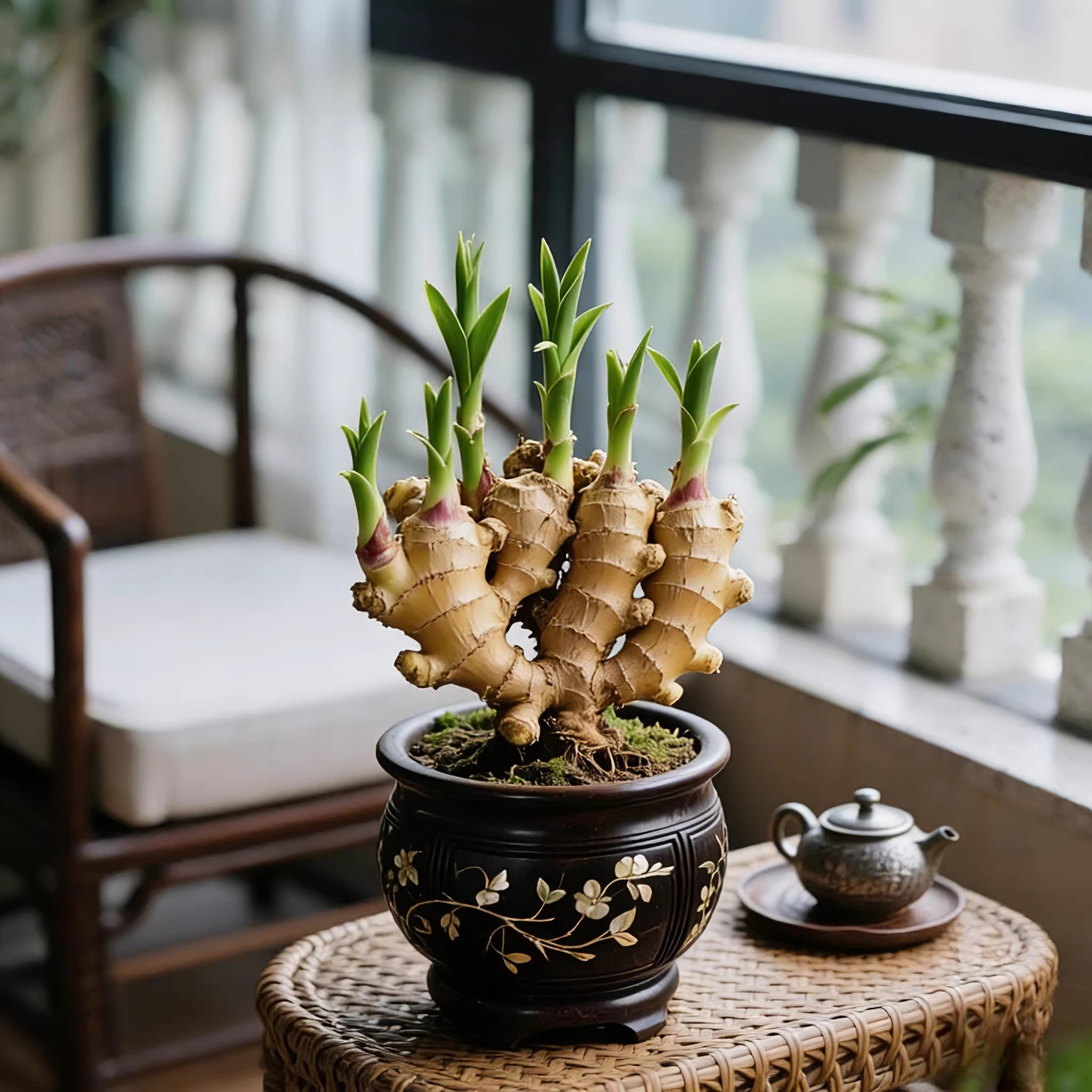 请叫我禄根盆栽带芽灵草好养生姜盆栽植物办公室内桌面小绿植盆景