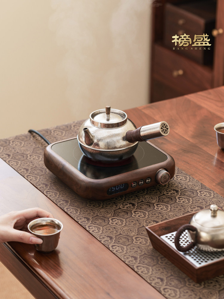 榜盛纯钛侧把跳跳壶家用高档围炉煮茶器煮茶炉泡茶壶烧水壶套装