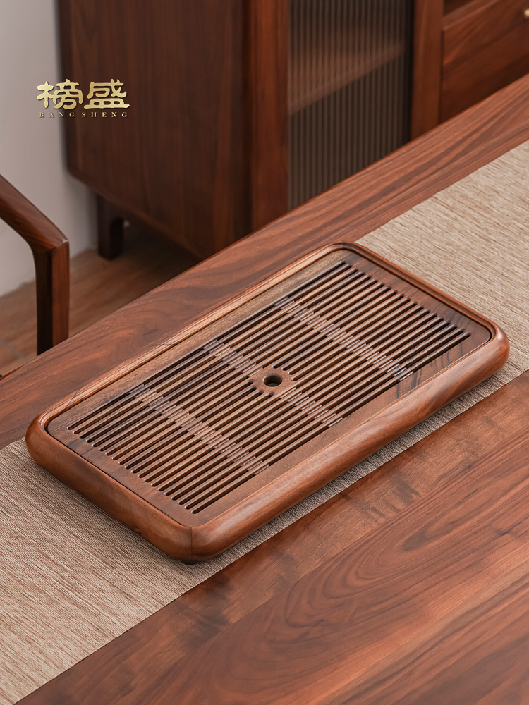 高端胡桃木茶盘实木家用2025新款客厅办公室用小型储水干泡茶台