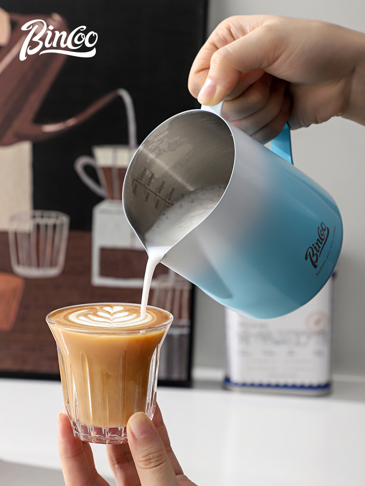 bincoo拉花缸圆嘴拉花杯专业咖啡打奶缸奶泡杯专用刻度牛奶量杯大