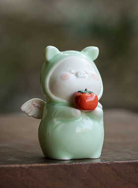 久造《诸事大吉》陶瓷猪桌面小摆件客厅招财家居装饰工艺品礼品