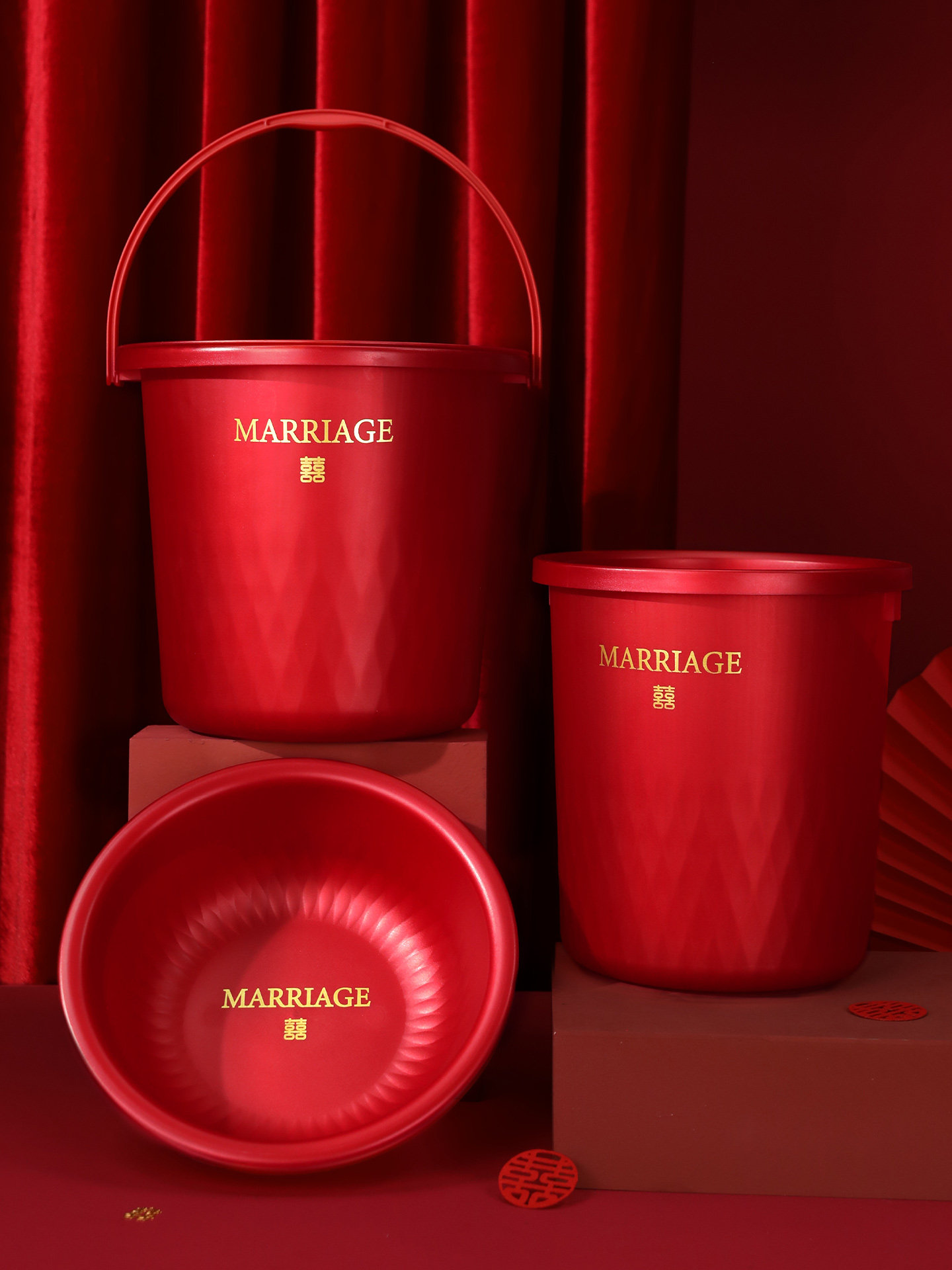 结婚红色盆用品大全陪嫁脸盆新人出嫁喜盆婚礼婚庆娘家嫁妆洗脸盆,节庆用品/礼品,陪嫁用品套装,淘宝优惠券,粉丝福利购,淘宝优惠卷