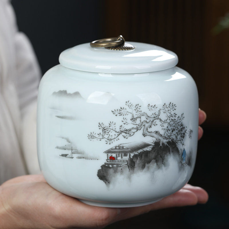 陶瓷茶叶罐茶叶包装礼盒密封罐通用存茶罐储茶罐家用绿茶红茶普洱