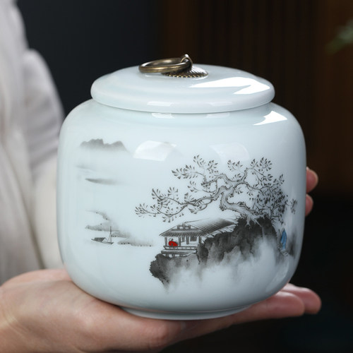 陶瓷茶叶罐茶叶包装礼盒密封罐通用存茶罐储茶罐家用绿茶红茶普洱