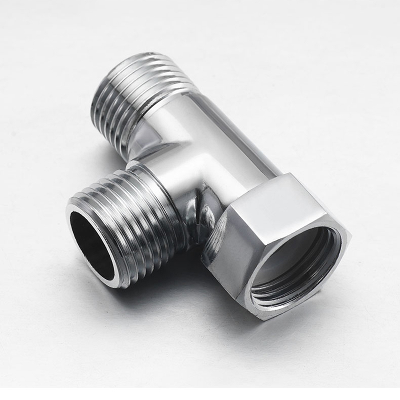 全铜进水三通分水阀角阀活接4分一进二出3通内外接头一分二热水器