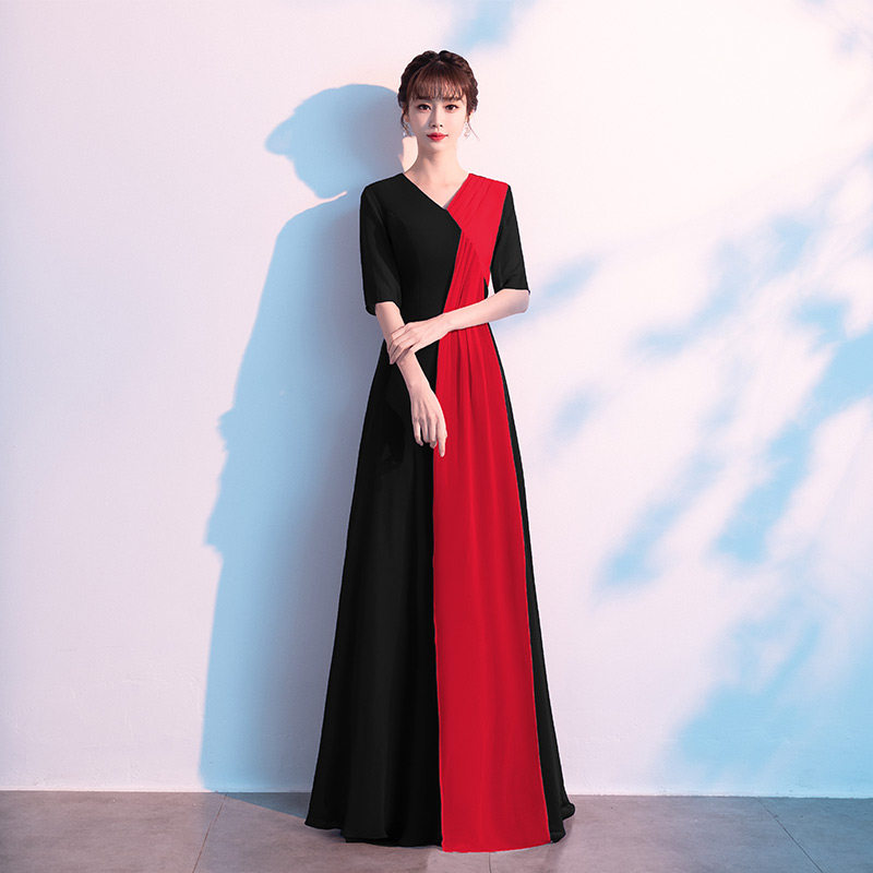 高档大合唱演出服装女长裙2024新款成人独唱舞台演出服指挥合唱团