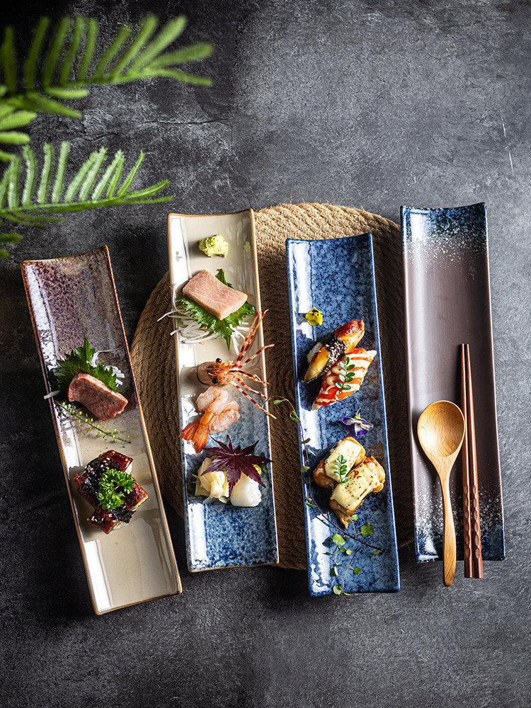 酒店餐厅日式料理寿司盘高级感刺身盘餐具摆台展示盘菜盘肉盘鱼盘