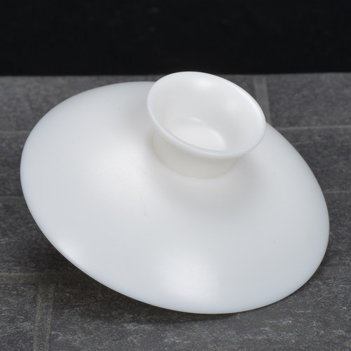 德化磨砂白瓷盖碗茶杯单盖子素烧三才盖子亮面大小号盖子茶具零配