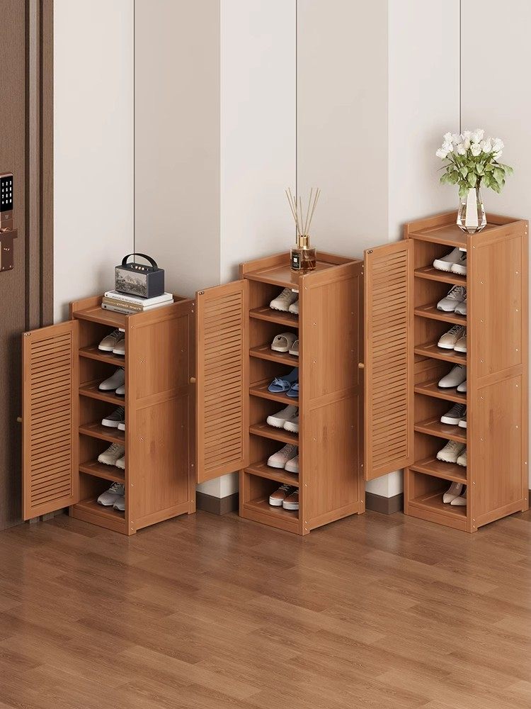 家用门口入户鞋柜带门小型窄简易鞋架楼道迷你出租屋收纳一体多层,收纳整理,鞋子收纳架,淘宝优惠券,粉丝福利购,淘宝优惠卷