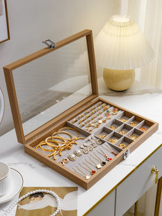 首饰收纳盒精致耳环耳钉饰品盒项链戒指手镯绒布整理珠宝首饰盒子