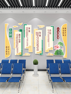 中小学心理健康咨询室文化背景墙布置心灵驿站立体墙贴装饰自粘画
